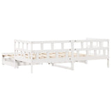 Daybed with Trundle and Drawers without Mattress White 90x190 cm Single 3302206