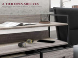 Rustic Chest of Five Fabric Drawers - Grey Wood Effect T3398P330539