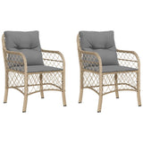 Garden Chairs with Cushions 2 pcs Mix Beige Poly Rattan 365157