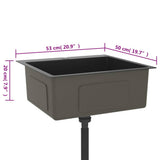 Handmade Kitchen Sink Black Stainless Steel 51509