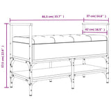 Shoe Bench Smoked Oak 85.5x42x57.5 cm Engineered Wood 835231
