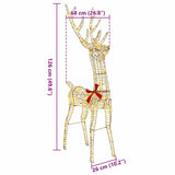 3D Reindeer with 140 LEDs Warm white 128 cm PET 42019056