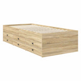 Daybed Manual Sonoma Oak and Black 90 x 190 cm Engineered Wood 3408524