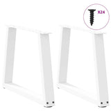 ZNTS Dining Table Legs V-Shape 2 pcs White 60x cm Steel 4012553