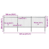 Garden Fence Steel Sturdy Rectangular Modern 277631