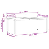 Dining Tables 200 x 100 x 75 cm Engineered Wood Rectangular 3415389