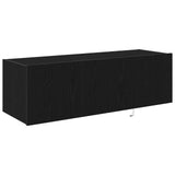 TV Wall Cabinet with LED 2 pcs Black Oak 100 x 35 x 31 cm 863112