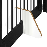 Dog Gate with Stands 4 pcs Black Oak 80 x 60 cm Engineered Wood 892133