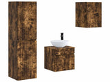 Bathroom Furniture Set 3 pcs Smoked Oak 33 x 34.5 x 160 cm 3406088
