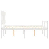 Senior Bed without Mattress White 120x200 cm Solid Wood 3195412