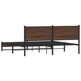 Metal Bed Frame without Mattress Brown Oak 180x200 cm Super King 3301409