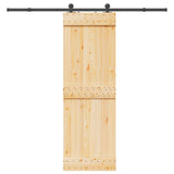 Sliding Door NARVIK Natural and Black 70 x 210 cm 3445269