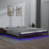 LED Bed Frame without Mattress Honey Brown 200x200 cm Solid Wood 820629