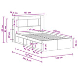 Bed Frame with Storage Old Wood 120 x 190 cm Engineered Wood 3433466