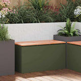 Garden Bench Olive green 80 x 40 x43 cm Steel 874901