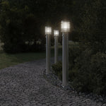 ZNTS Outdoor Floor Lamps with Sensors 3pcs Silver 110cm Stainless Steel 4006368