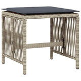 11 Piece Garden Dining Set with Cushions Light Grey Poly Rattan 3211691