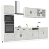 7 Piece Kitchen Cabinet Set Kalmar Concrete Grey Engineered Wood 3314735