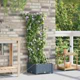 Garden Planter LiGht Grey 40 x 40 x 126 cm Plastic 42002894