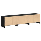 TV Cabinet with LED Black Oak 165 x 34 x 40 cm Engineered Wood 8006552