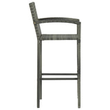 Bar Stool Set of 4 Grey PE rattan, powder-coated steel 313456