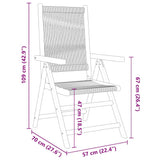 Reclining Garden Chairs 4 pcs Beige Solid Wood Acacia 3214535