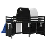 Kids' Loft Bed with Tunnel without Mattress White&Black 80x200cm 3207042