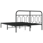 Metal Bed Frame without Mattress with Headboard Black 135x190cm 377116