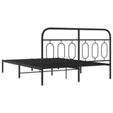 Metal Bed Frame without Mattress with Headboard Black 135x190cm 377116