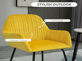 Modern Arm Chair Upholstered Accent Chair with Metal Base for Living Room Yellow T3398P328183