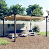 Garden Gazebo with Retractable Roof 4x3 m Taupe 318539
