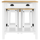 3 Piece Bar Set White Solid Wood Pine 4005698