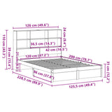 Bookcase Bed without Mattress White 120x200cm Solid Wood Pine 3322392