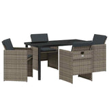Garden Dining Set 5 pcs Grey Poly Rattan 3380598