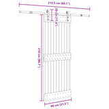 Sliding Door NARVIK Natural and Black 80 x 210 cm 3445258