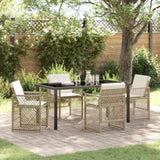 Garden Dining Set 5 pcs Beige Poly Rattan 3380635
