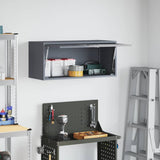 Wall Cabinet for Garage with Gas-lift Door Anthracite 883278