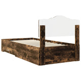 Bed Frame with Headboard Smoked Oak 70 x 190 cm Engineered Wood 3413260