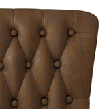 Slipper Chair Brown 56.5 x 70 x 110 cm Faux Suede Leather 42020686
