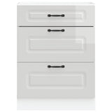 Kitchen Base Cabinet "Kalmar" High Gloss White Engineered Wood 854281