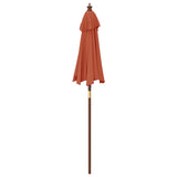 Garden Parasol with Wooden Pole Terracotta 196x231 cm 363164