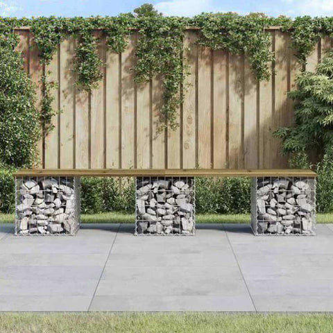 Garden Bench Gabion Design 203x31x42 cm Impregnated Wood Pine 834334