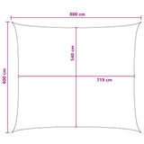 Sunshade Sail 6 x 8 m HDPE Rectangular Yellow and White 42032842