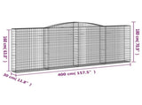 Arched Gabion Baskets 3 pcs 400x30x160/180 cm Galvanised Iron 3146906