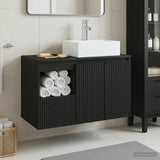 Bathroom Furniture Set 2 pcs Black Engineered Wood 3404055