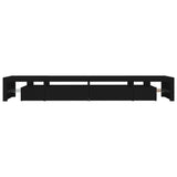 TV Cabinet Black Engineered Wood Large Lights TV Cabinet 3152803