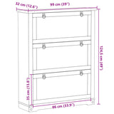Shoe Cabinet Corona 99x32x124.5 cm Solid Wood Pine 4002786