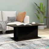 Coffee Table Black Engineered wood 102x55.5x40 cm Durable 810308