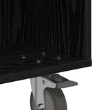 Side Table with Wheels Black Oak 50.5 x 50 x 30 cm 891025