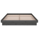 Bed Frame without Mattress Grey Solid Wood 140x190 cm 819954